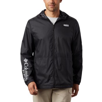 Columbia PFG Three Streams Windbreaker, Chamarras Negros Para Hombre | 218975-KEU